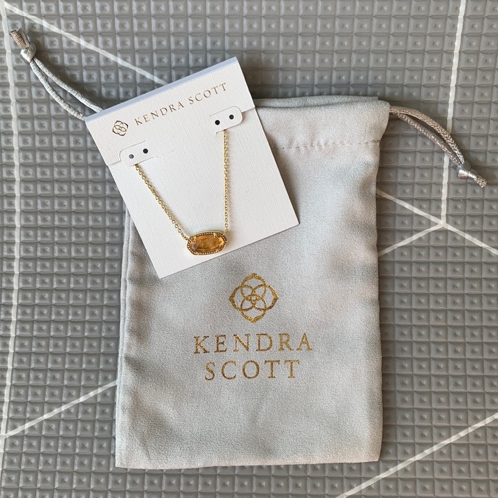 Kendra Scott Elisa gold necklace in orange citrine